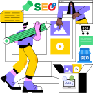 Icon création de contenu SEO pour vos sites internet et vos réseaux sociaux